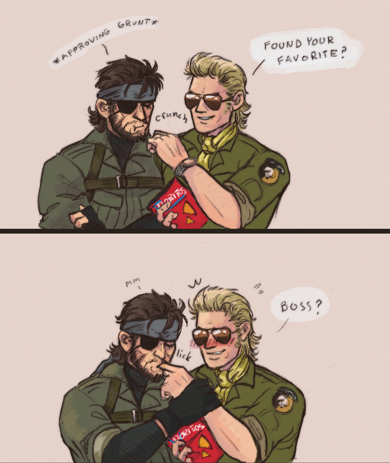 snake under kaz's shirt