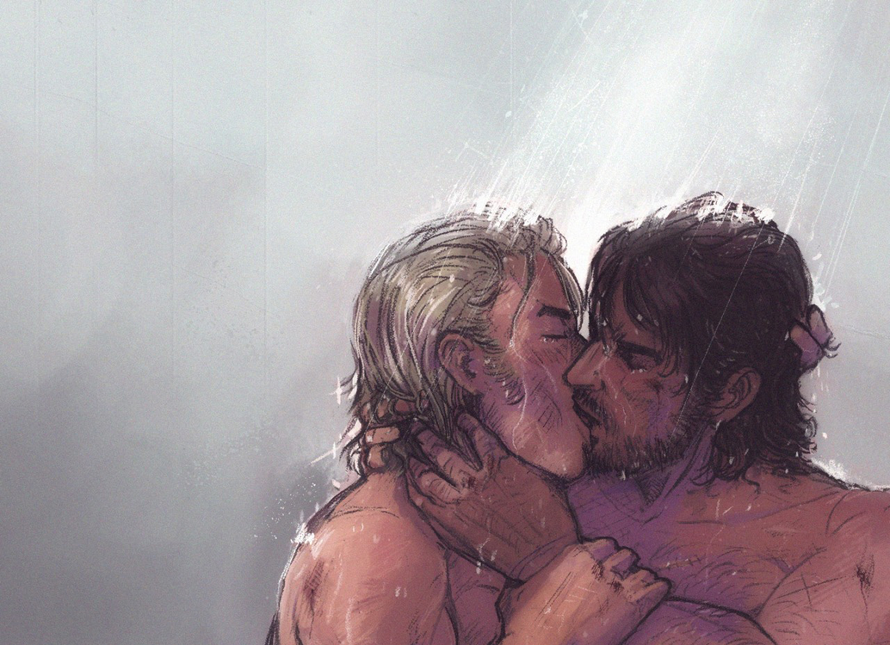 bbkaz kiss in shower