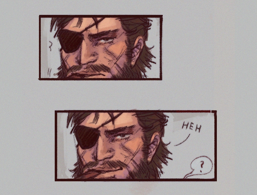 snake looks at him and grins