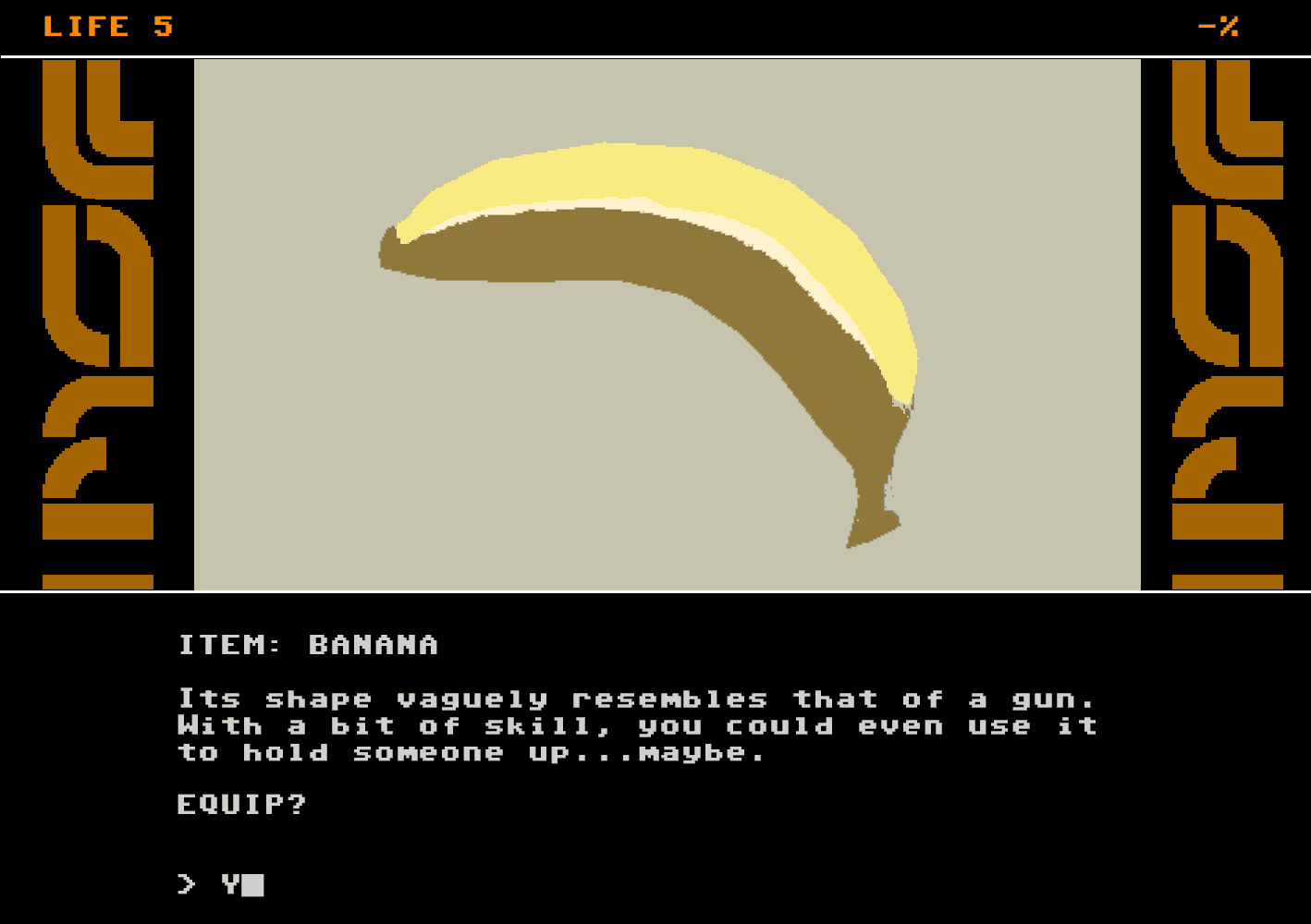 item screen with banana