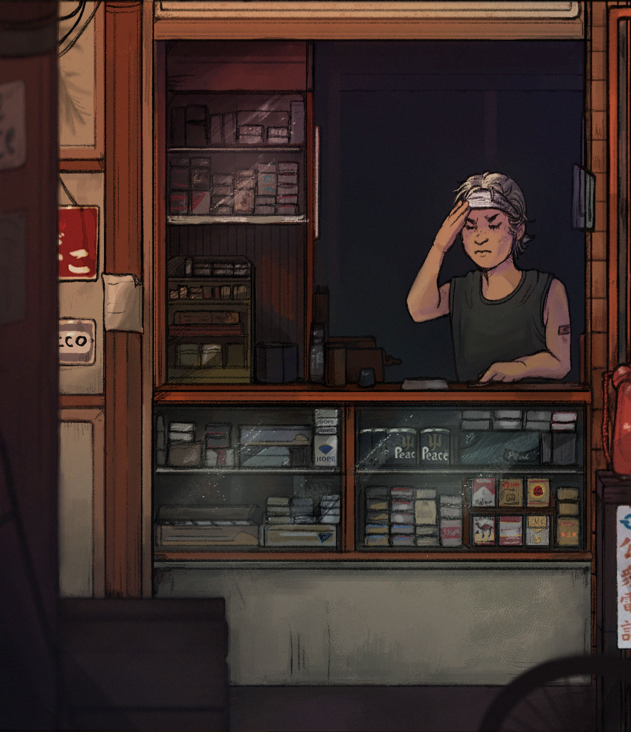 kid kaz at his mom's store